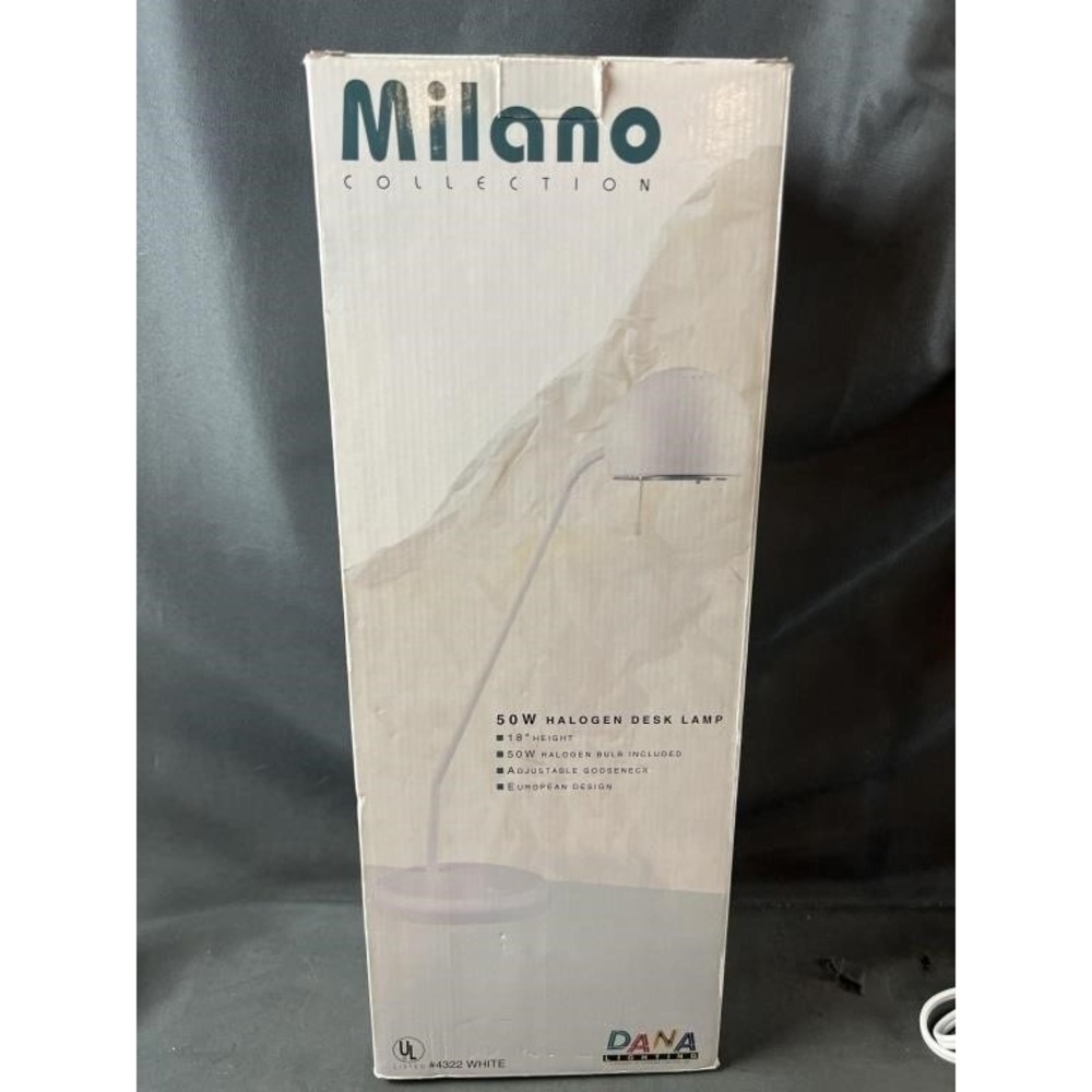 Dana Lighting Milano Collection White 50W Halogen Gooseneck Desk Lamp 4322